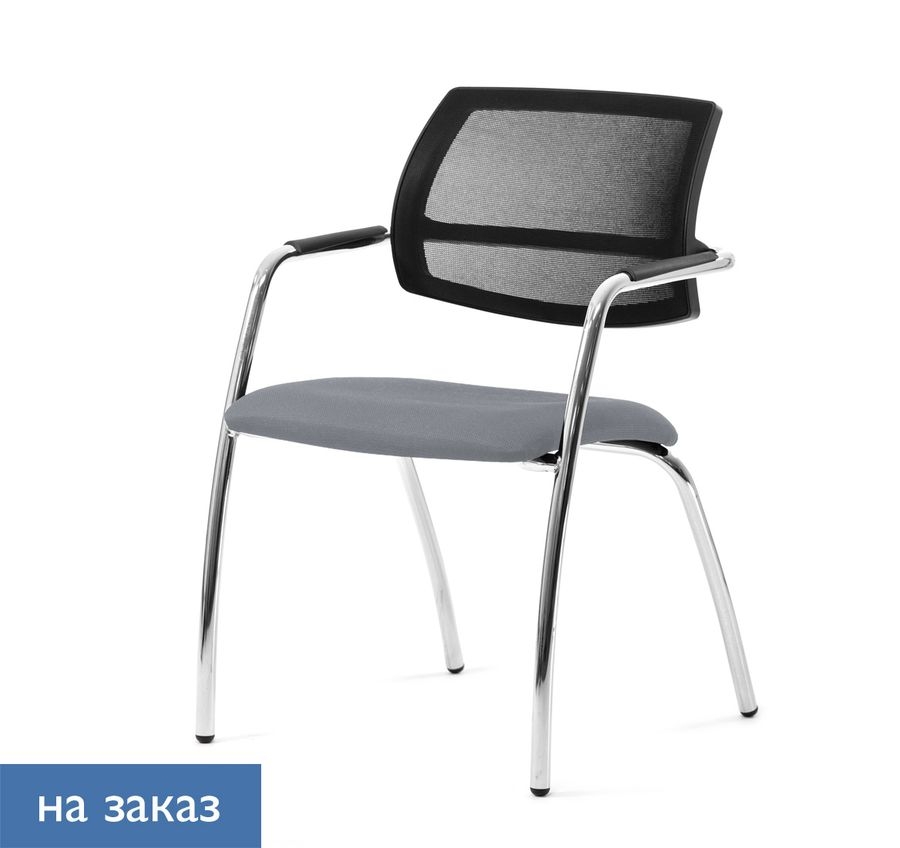 Кресло на 4-х опорах Урбан Меш 4легс ДЖаде9502 Серый Хром / Urban Mesh 4legs Jade9502