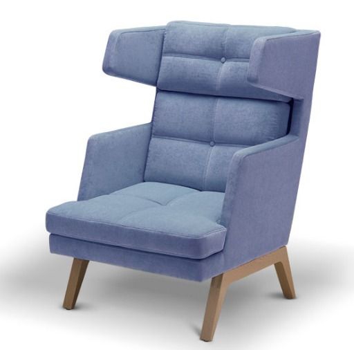 Кресло с высокой спинкой Даллас 1 Голубое