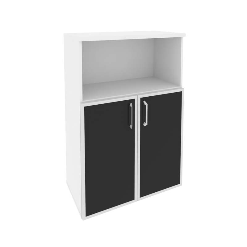 Шкаф средний широкий ONIX O.ST-2.2R black Белый Бриллиант