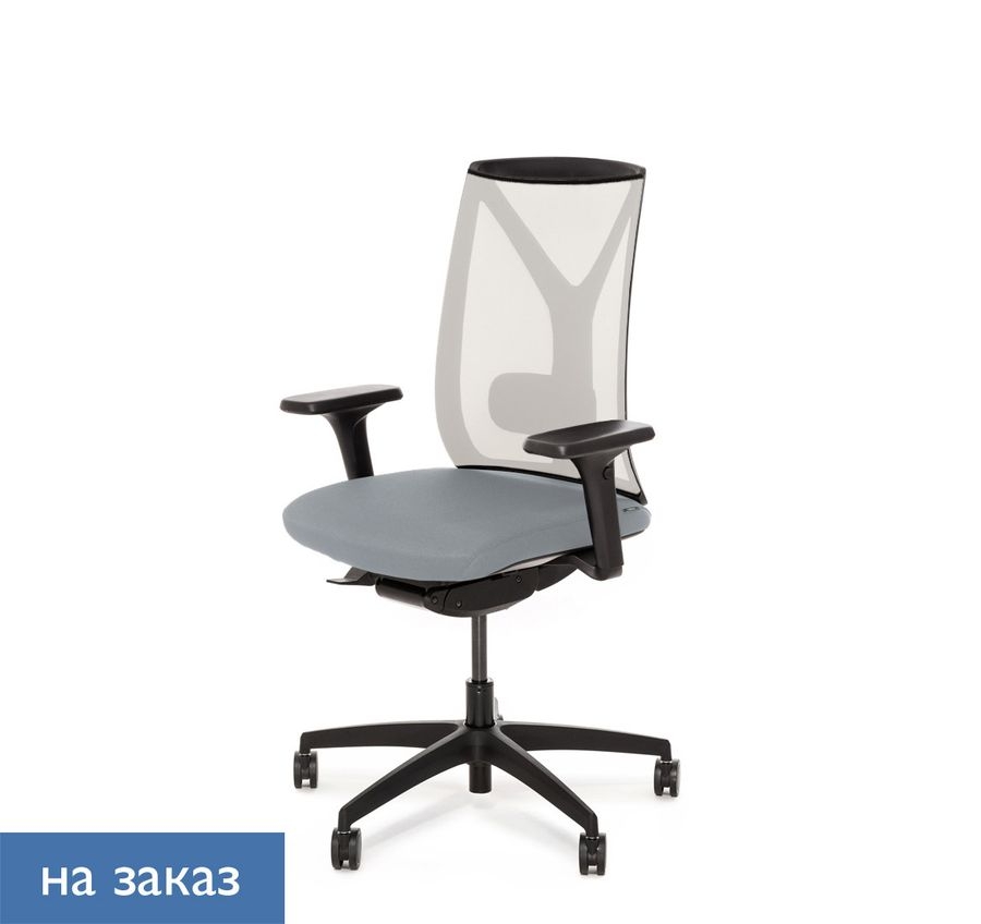 Кресло ДИОН Меш Бл 870 1Д алум ДЖаде9502 Серый Хром / DION Mesh Bl 1D alum Jade9502