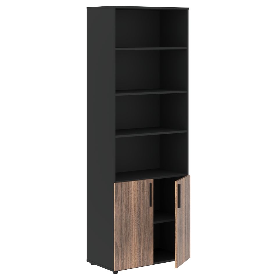 Шкаф с 1 комплектом глухих малых дверей VELION VENEER VRHCS 80.5 Американский орех Яшма черная