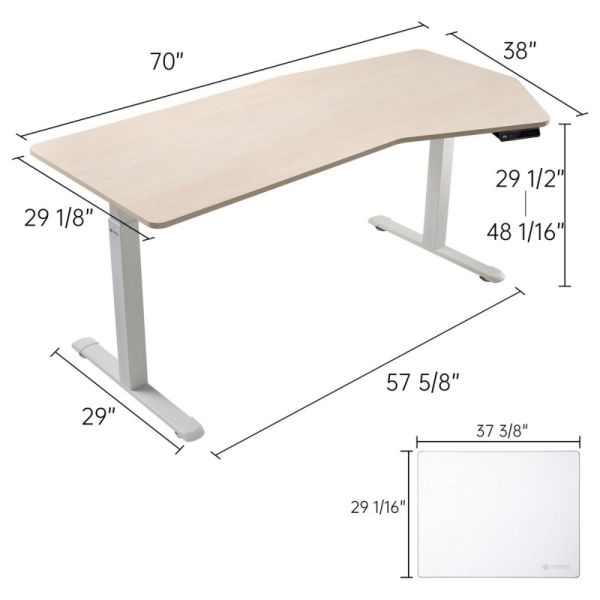 Стол компьютерный с электроприводом Eureka ERK-EDI-HTG-SW (Heptagon), клён