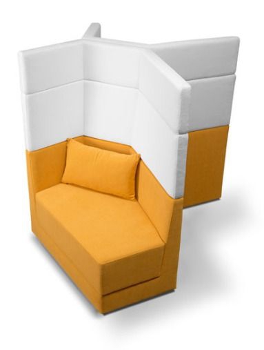 Диван модульный с трехъярусной спинкой Элемент 03 Желтый/Белый