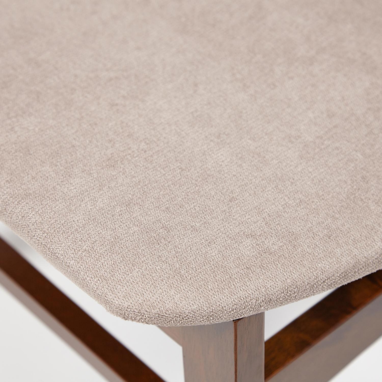 Стул CT 8804 Rabat с мягким сиденьем дерево гевея, 52,5*46,5*78см, Темный Дуб, ткань бежевая (FG22616-16)