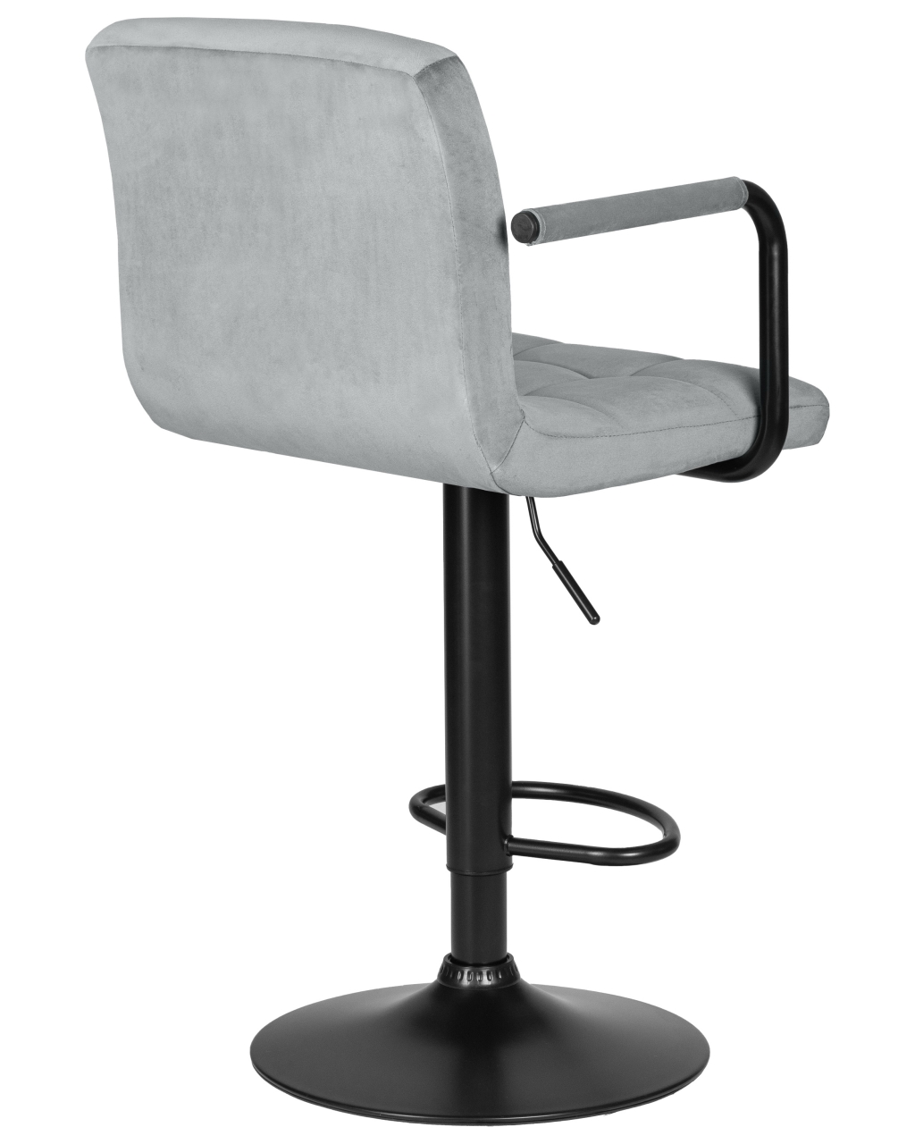 Стул барный DOBRIN KRUGER ARM BLACK (серый велюр (MJ9-75))