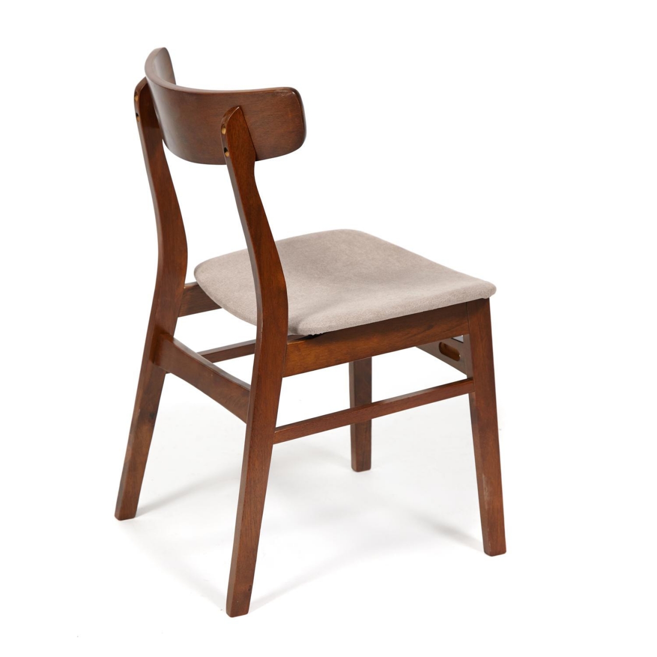 Стул CT 8804 Rabat с мягким сиденьем дерево гевея, 52,5*46,5*78см, Темный Дуб, ткань бежевая (FG22616-16)