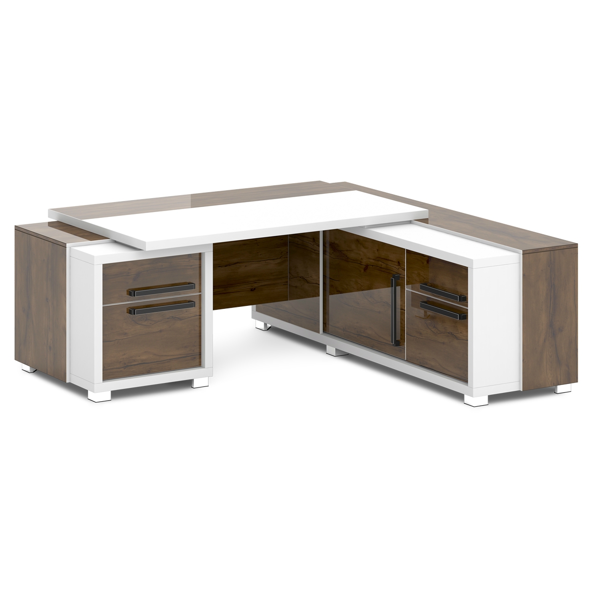 Стол руководителя с тумбой и греденцией Grace L-113-6 правый