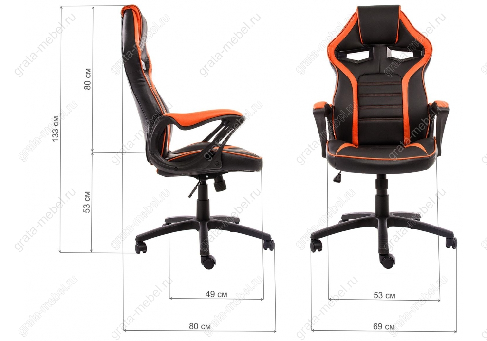 Компьютерное кресло Monza черное / оранжевое