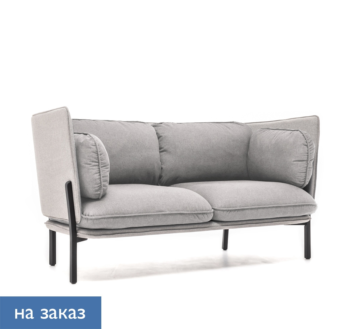Диван 2 места, низкая спинка Bellagio 2 low UNO silver / silver