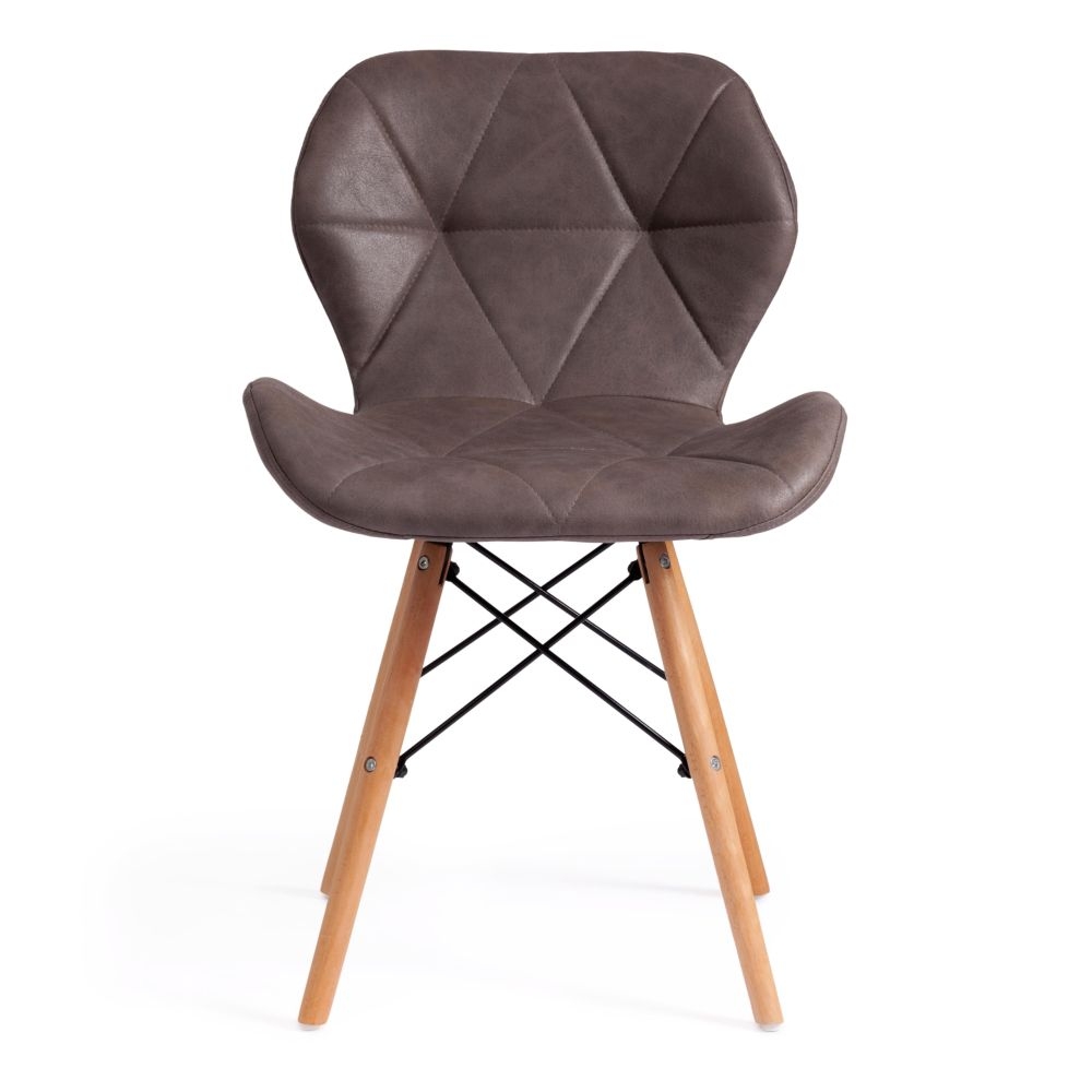 Стул STUTTGART (mod. 74) / 1 шт. в упаковке экокожа/дерево береза/металл, 50 х 47 х 73 см, античный серый RH02-26/натуральный