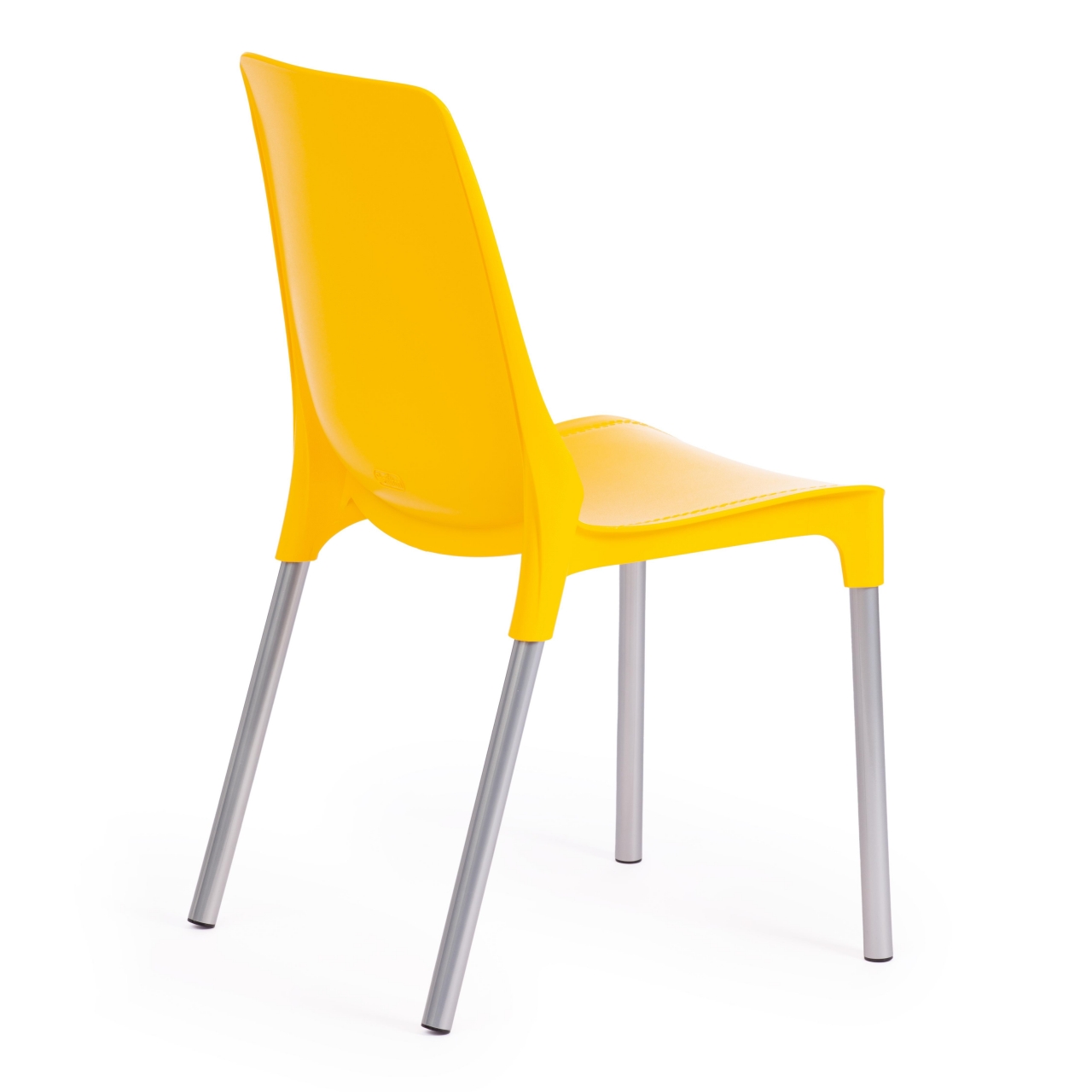 Стул GENIUS (mod 75) металл/пластик, 46x56x84cм, желтый/ножки хром