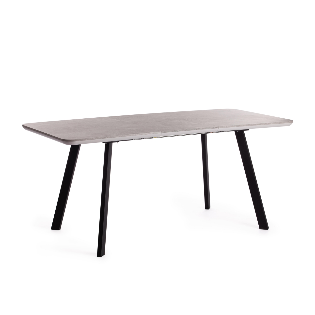 Стол обеденный NELSON МДФ/ЛДСП/металл, 128-170х80х75 см, Бетон/Черный