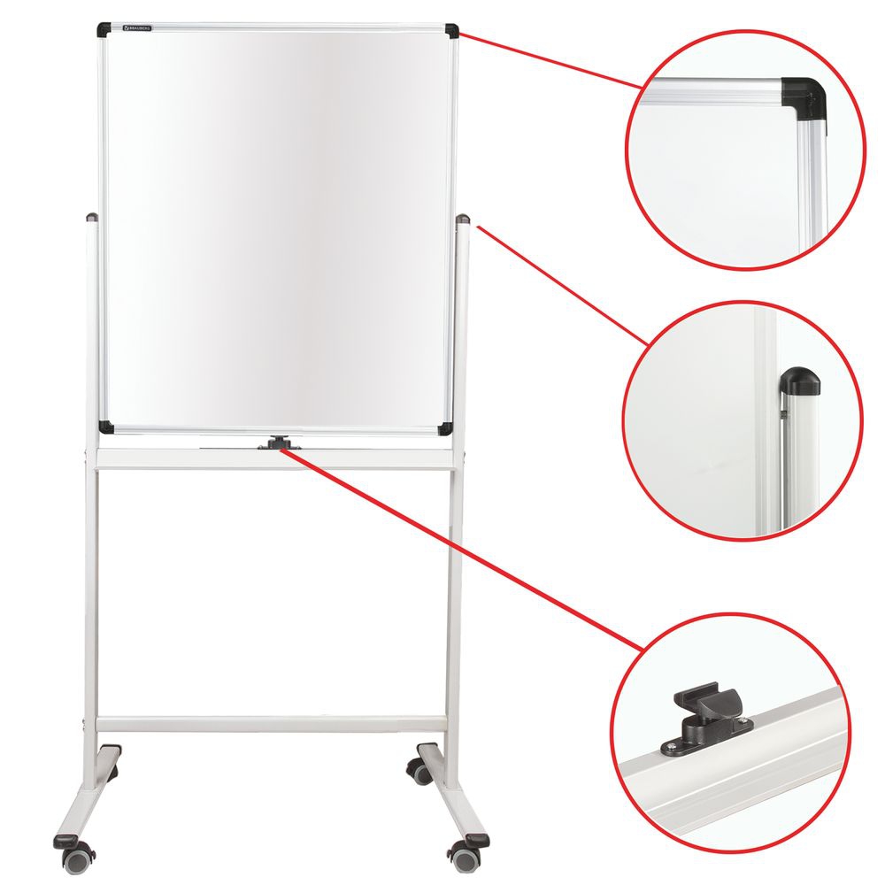 Доска магнитно-маркерная 2-сторонняя BRAUBERG PREMIUM на стенде 60х90 см