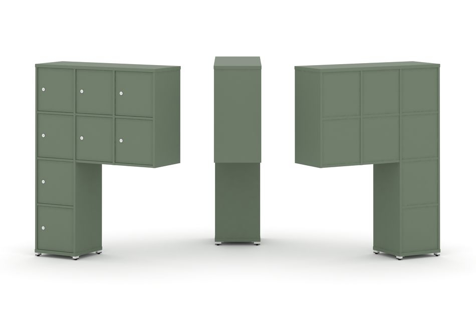 Надставка на стол высокая односторонняя + задняя стенка (8 шт.) + распашной фасад (8 шт.) CONCEPT CN.ONV-010 Кобо Белый металл