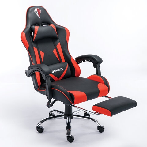 Кресло компьютерное BRABIX Dexter GM-135 подножка Красное