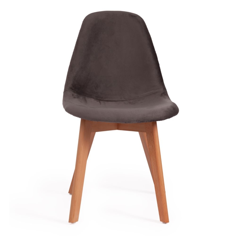 Стул CINDY SOFT (mod. C1021F1) / 1 шт. в упаковке вельвет/дерево бук, 53 х 45 х 81 см , серый (HLR 24)/натуральный