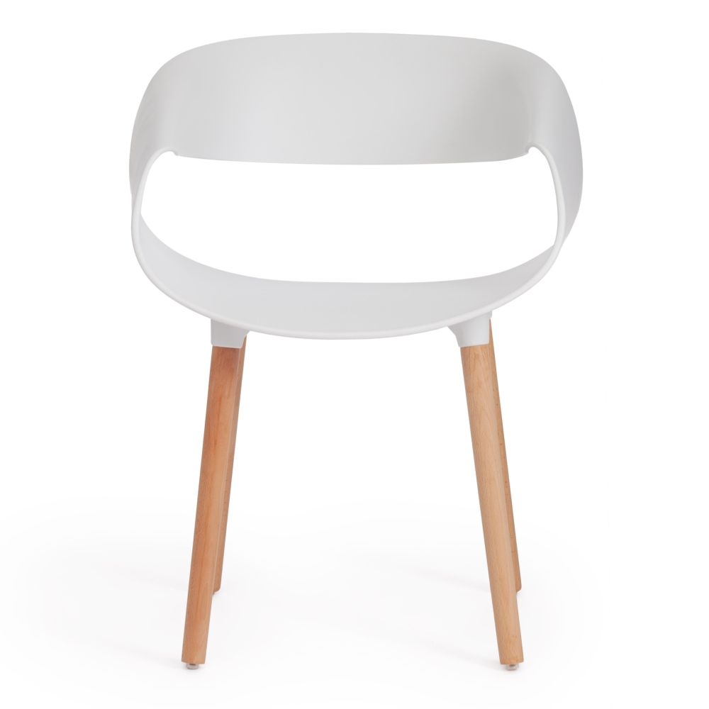 Стул QXX (mod. C1058) / 1 шт. в упаковке пластик/дерево, 54 х 56 х 78 см, белый 018 /натуральный