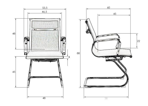 Офисное кресло для посетителей ДОБРИН CОДЙ МЕСХ (бежевый (22039)) 2 шт / DOBRIN CODY MESH
