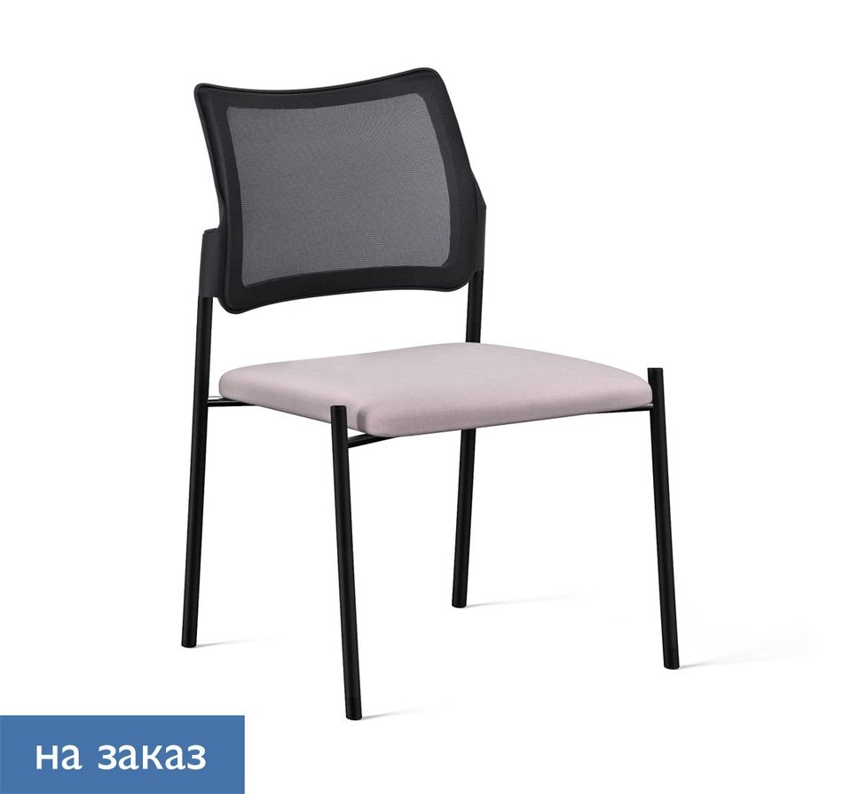 Кресло на черных опорах, без подлокотников Pinko Mesh 4legs black Jade9502 noArms Серый Черный