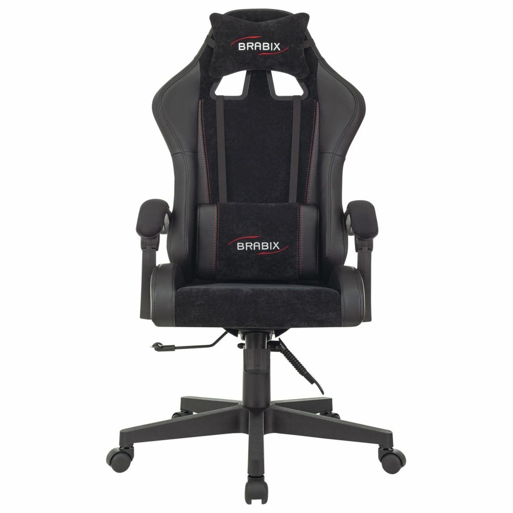 Кресло компьютерное БРАБИКС Стрикер ГМ-121 экокожа/велюр Черное / BRABIX Striker GM-121