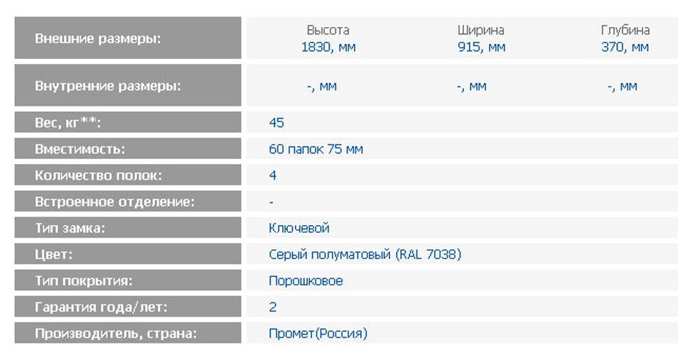 Металлический шкаф M-18