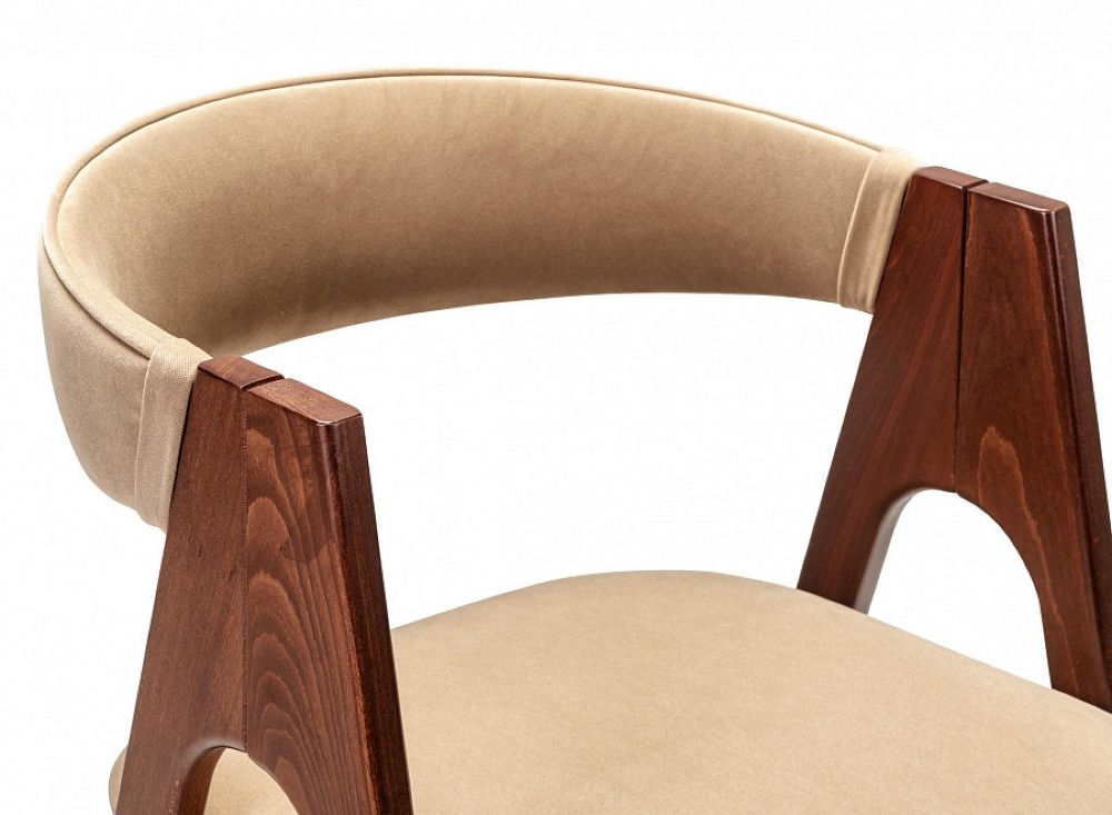 Кресло полубарное Kaede Beige/Темный орех