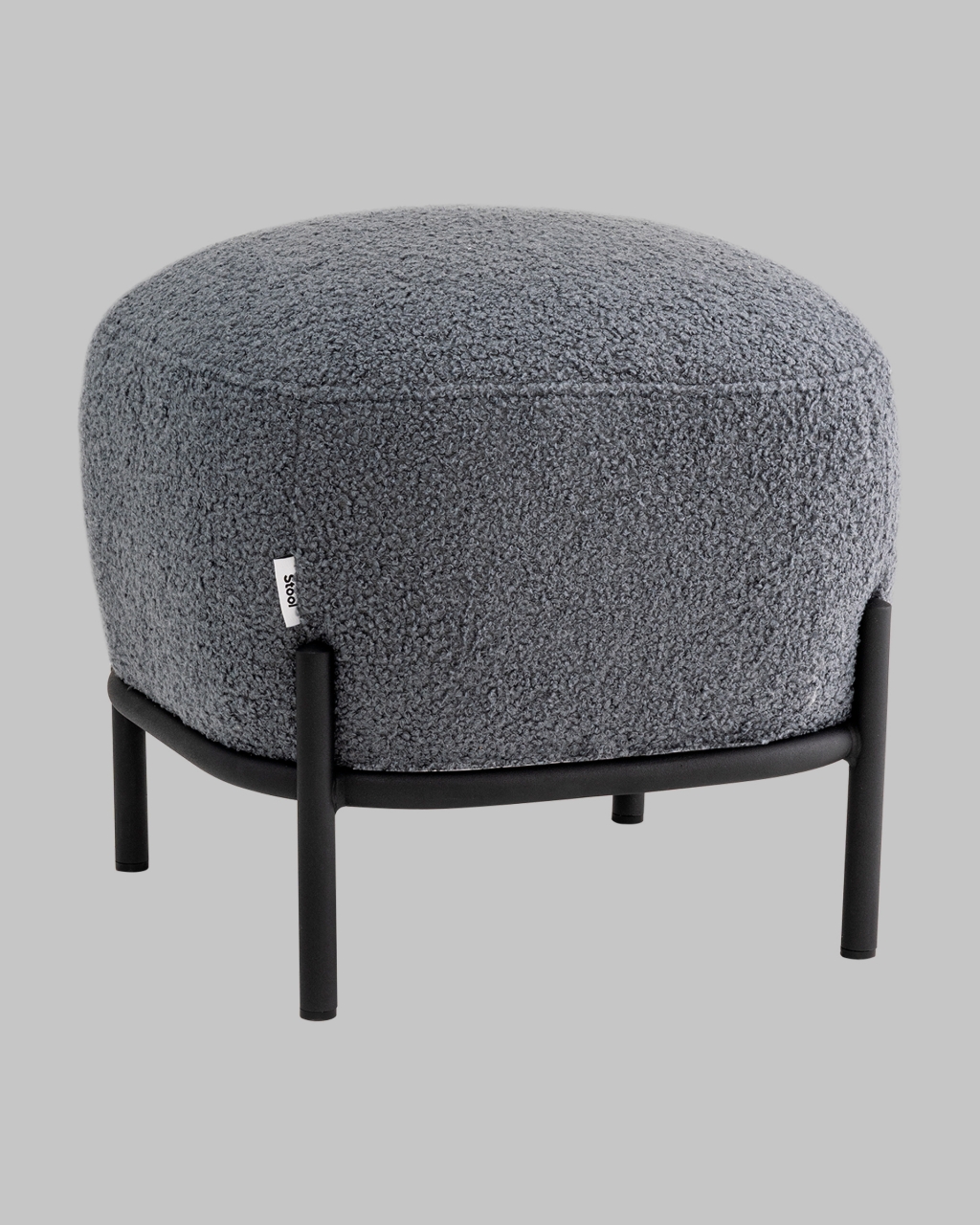 Пуф Стоун П букле Fluffy темно-серый