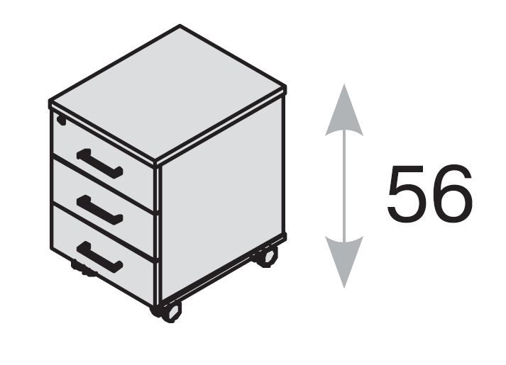 TOUR тумба подкатная basic 80T004 W3W3 alum