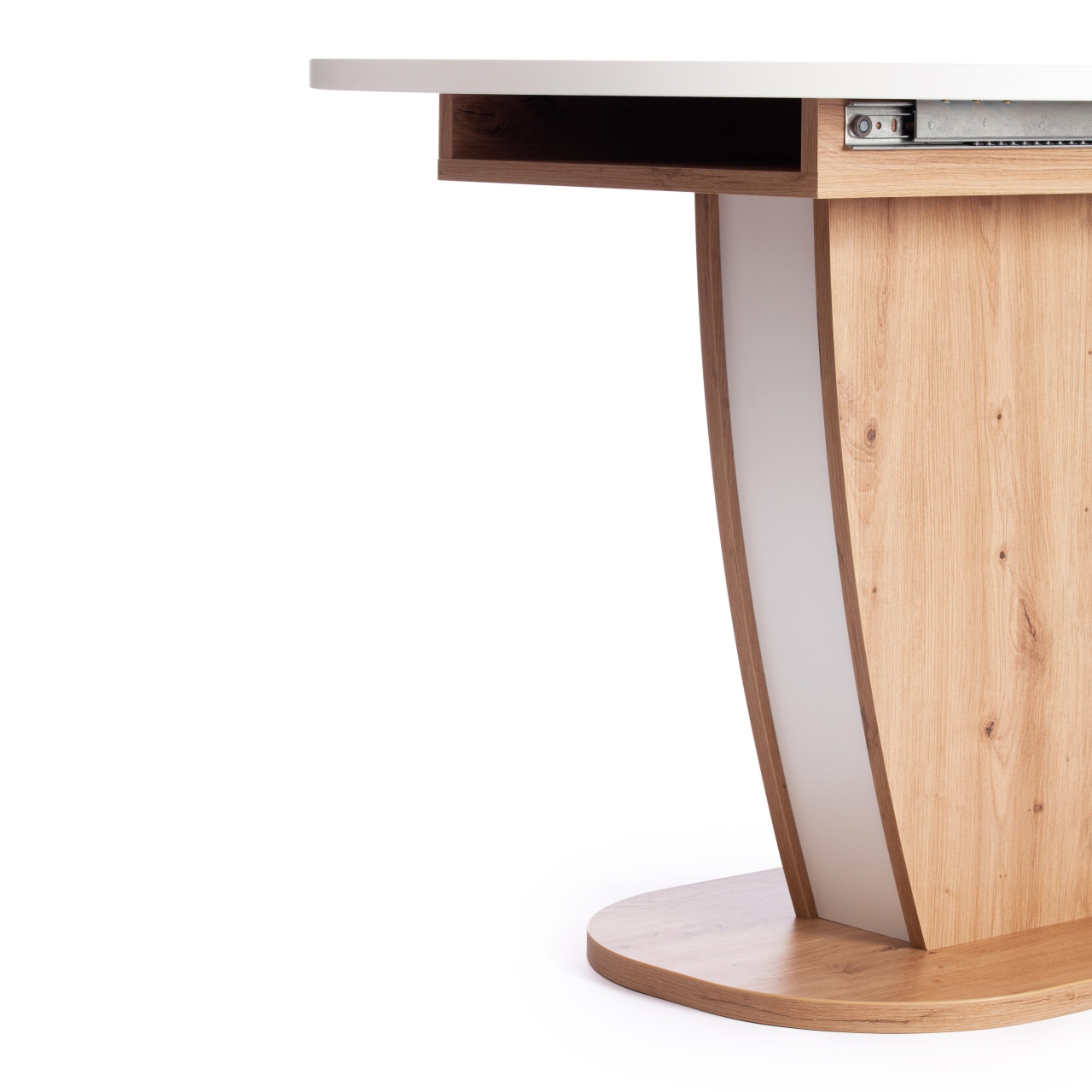 Стол обеденный SATURN ЛДСП, 120-160x80x75,5 см, Дуб Артисан/Белый