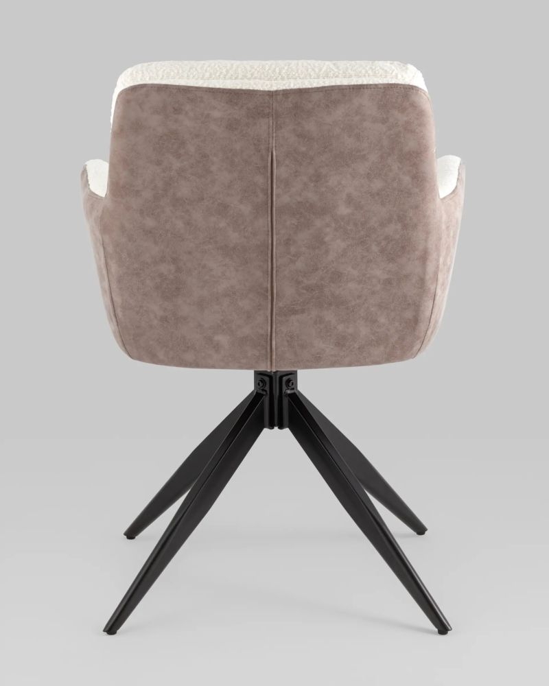 Стул Waldo молочный c бежевой экокожей