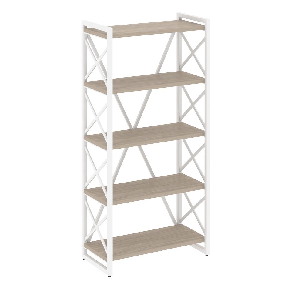 Стеллаж на регулируемых опорах - 5 полок LOFT VR.L-MST.O-5.8 Металл белый Дуб Аттик