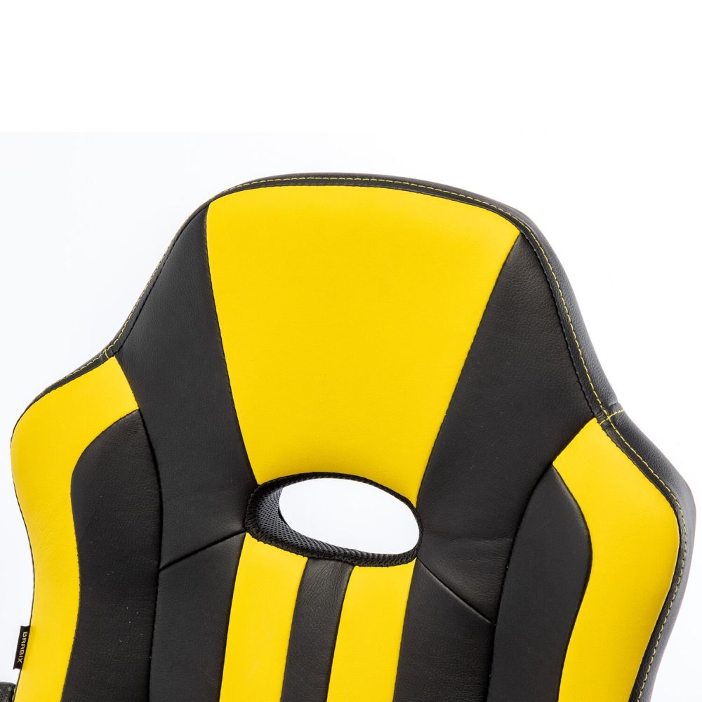 Кресло компьютерное БРАБИКС Стрипе ГМ-202 экокожа Черный-желтый / BRABIX Stripe GM-202