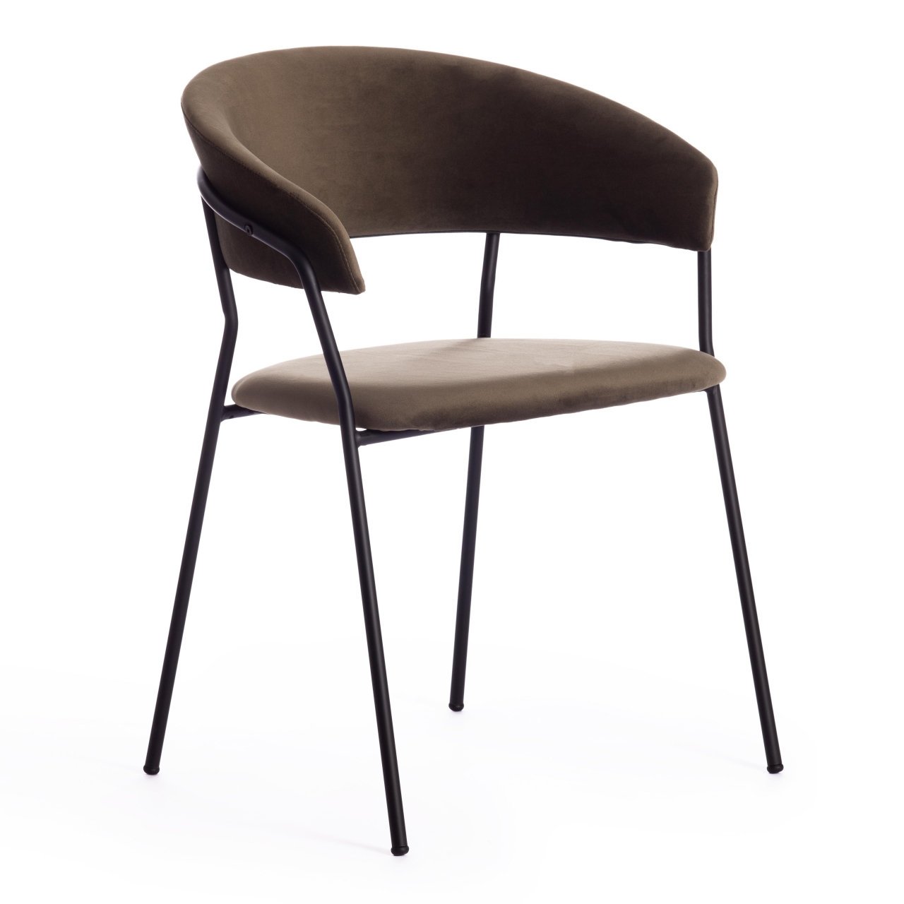 Стул TURIN (mod. 0129571) / 1 шт. в упаковке металл/вельвет, 56х50х78 см, хаки S108 (85 DARK TAN)/черный