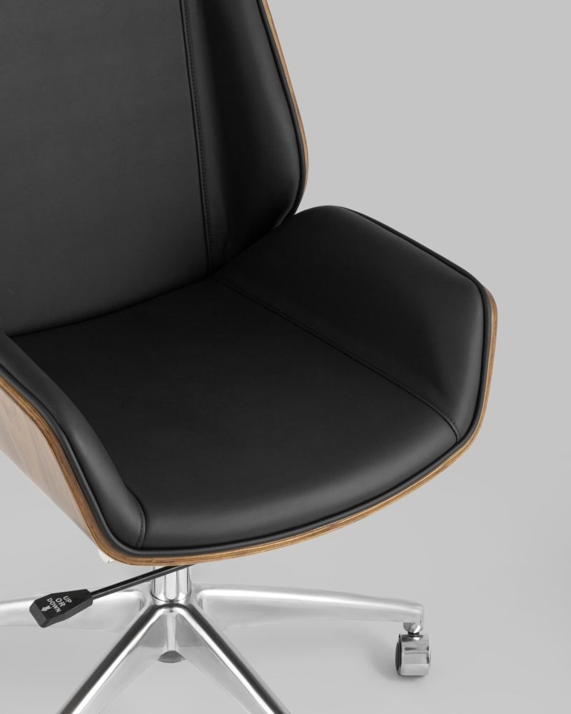 Кресло руководителя ТопЧаирс Cровн экокожа Черное / TopChairs Crown