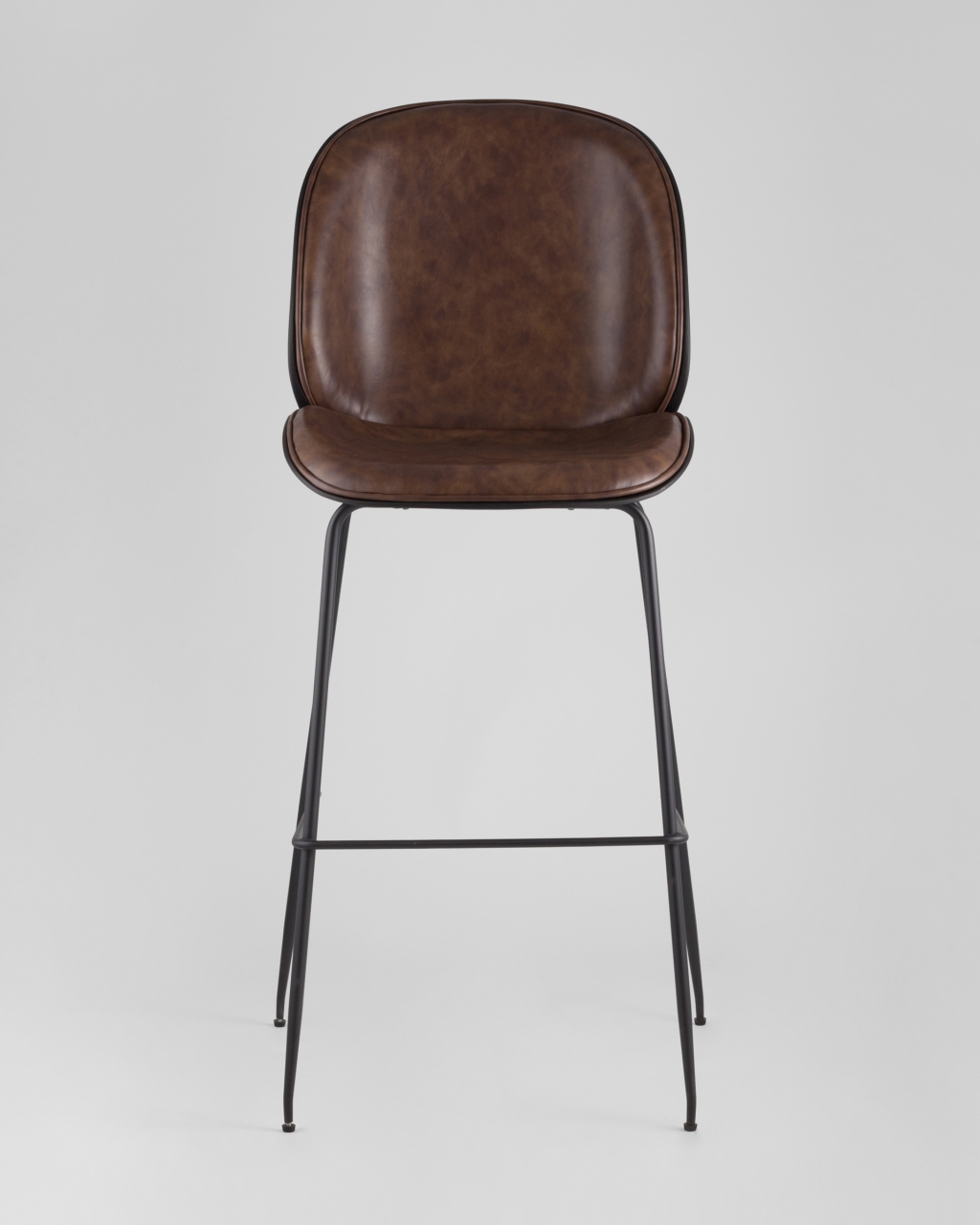 Стул барный Beetle Lite PU со спинкой Коричневый