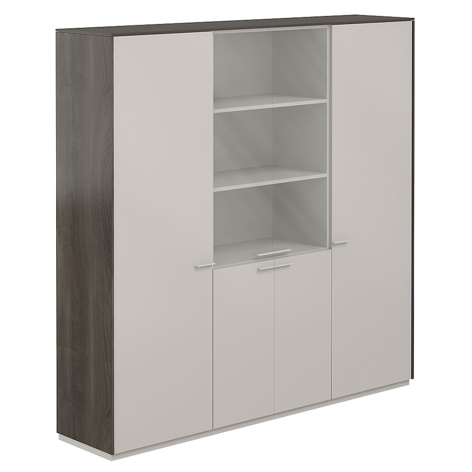 Шкаф высокий тройной с отделением для одежды Atlas NZ-0313+NZ-0331+NZ-0313.BT.GS Бренсон Трюфель Серый камень