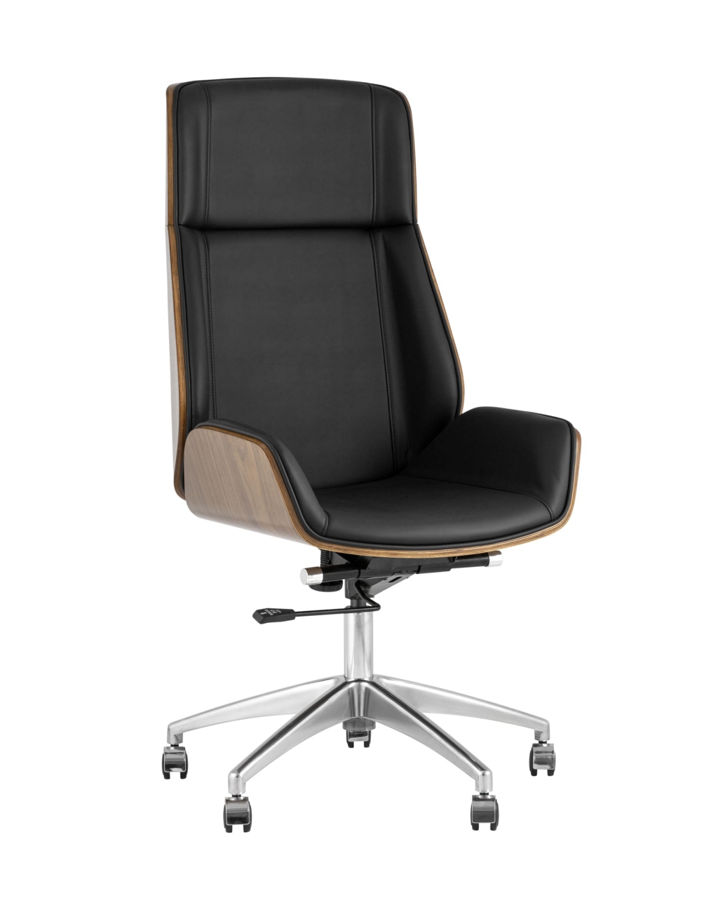Кресло руководителя ТопЧаирс Cровн экокожа Черное / TopChairs Crown