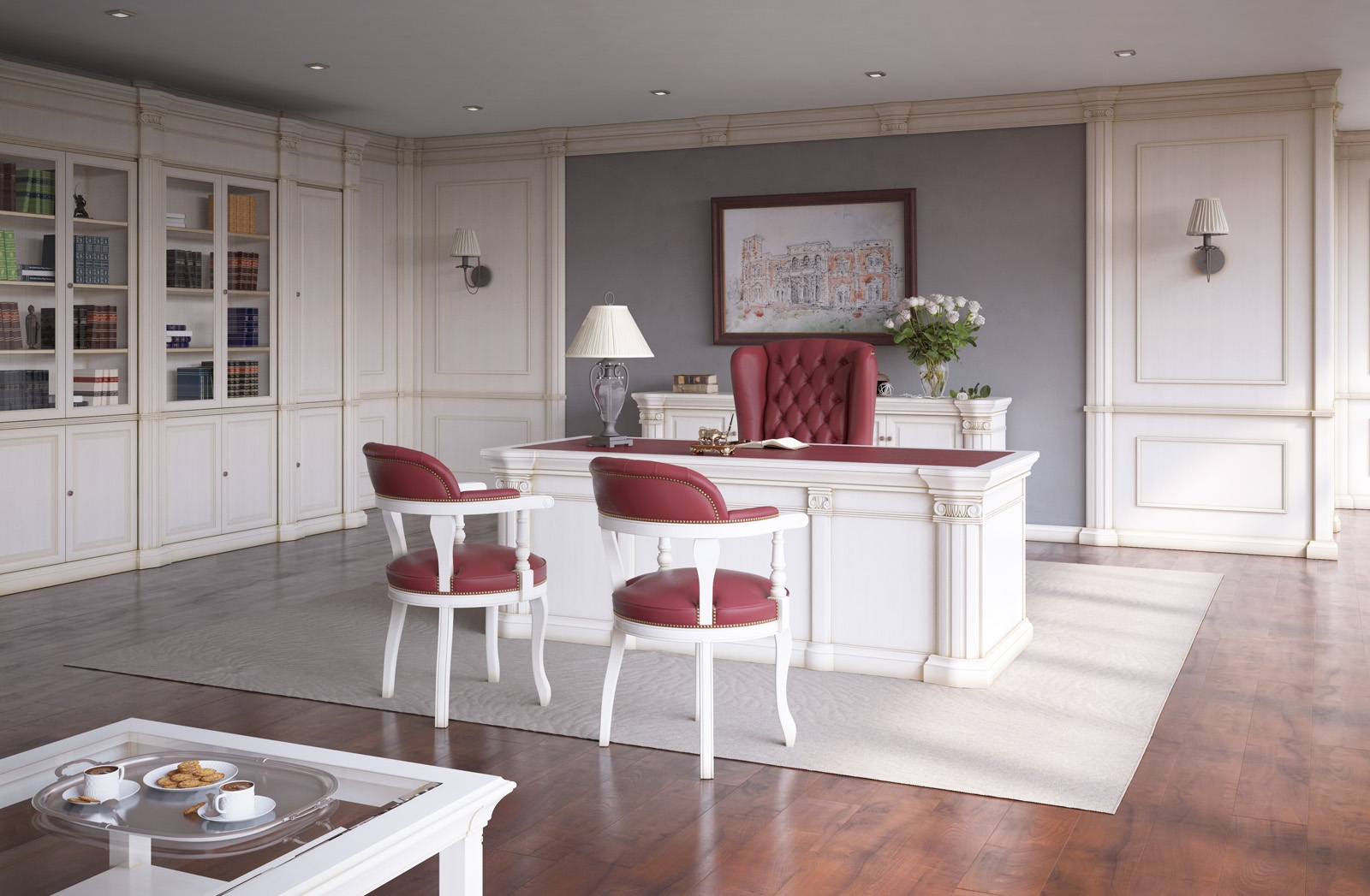 Панель боковая левая MONARCH MNB-485-266 R Белый с патиной