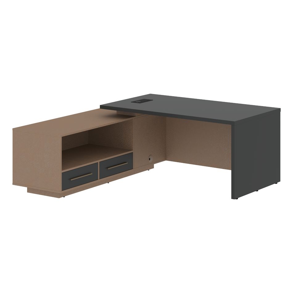 Стол руководителя левый VELION VCT 1919 L Яшма черный Кобра