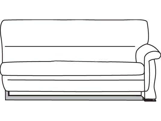 Секция двухместная с левым подлокотником Мальта бук 2Б Пурпурно-серая светлая (кожа)