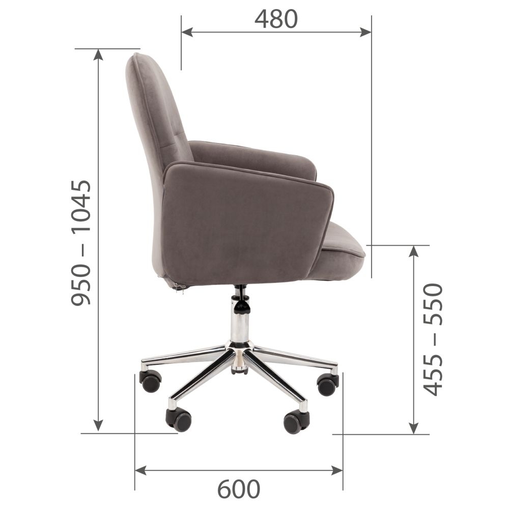 Офисное кресло CHAIRMAN ДОМ (Home) 130 велюр Серый