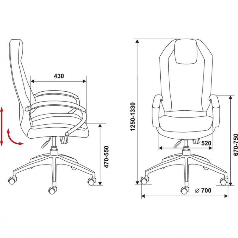 Кресло руководителя Бюрократ _Aura/Black