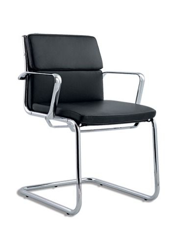 Кресло со средней спинкой на полозьях Абсолют D40 Черное