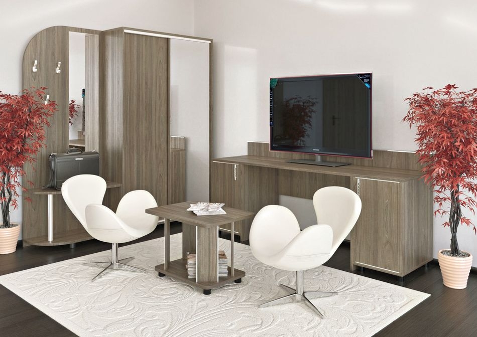 Стол (узкий) с тумбой и бортиком (правый) LIGHT С-СТУ-120 Пр Вяз Благородный