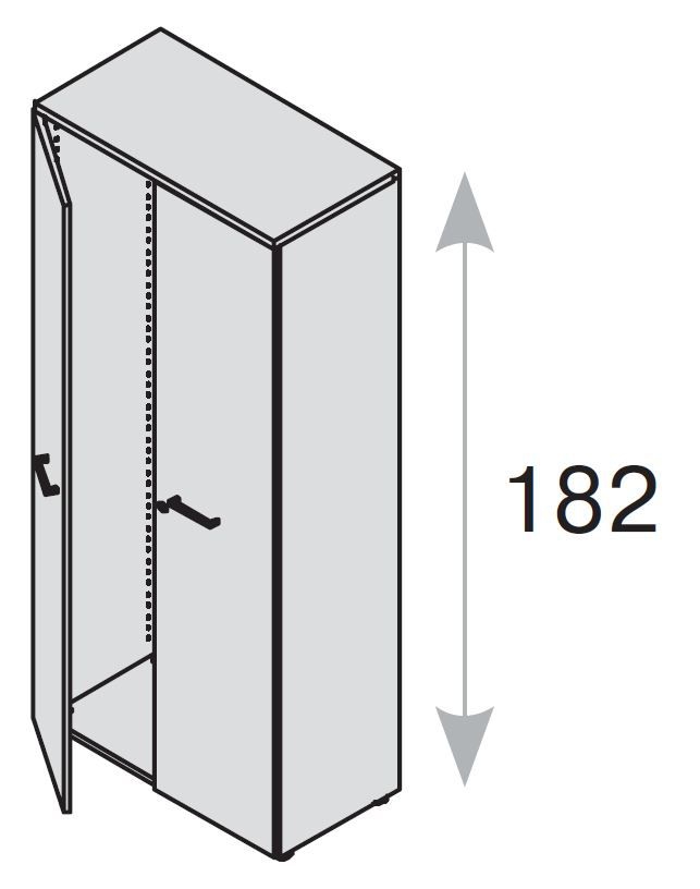 TOUR Корпус шкафа высокого 80*182 80H011 W3W3 alum
