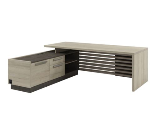 Стол Z-222л.1000 левый с блоком розеток Дуб Галифакс/Бетон Чикаго