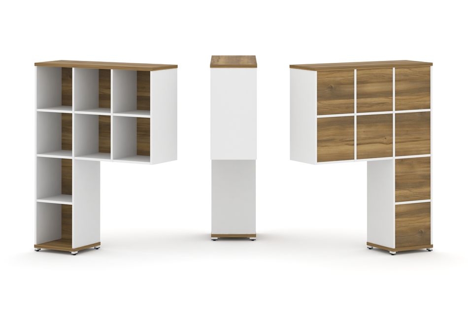 Надставка на стол высокая односторонняя + задняя стенка (8 шт.) CONCEPT CN.ONV-001 Сандал Янтарный Белый бриллиант Белый металл