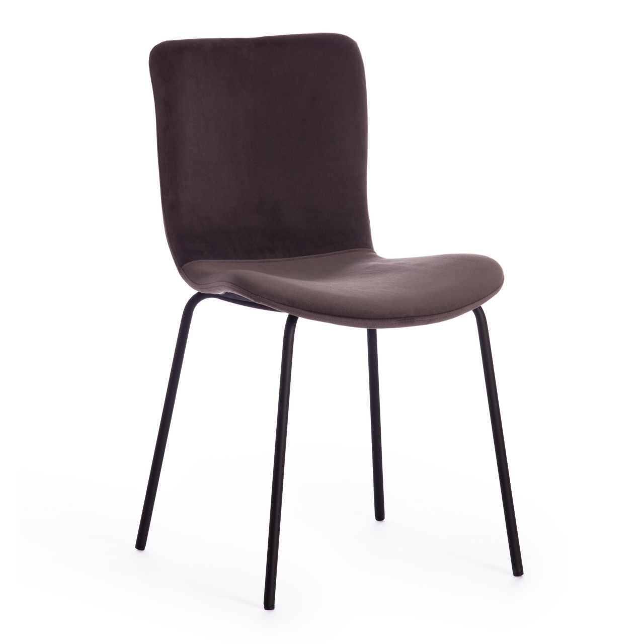 Стул GILLIAN (mod. 0137017-NI) металл/вельвет, 45х52,5х78 см, серо-коричневый S108 (84 Brown)/черный