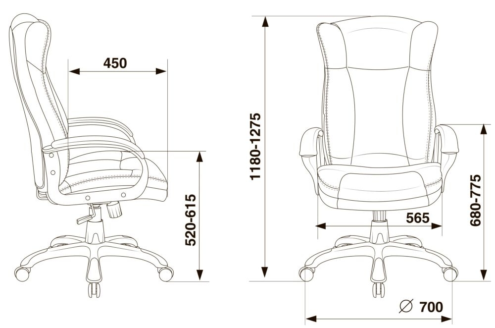Кресло руководителя Бюрократ CH-879N Темно-коричневый NE-15