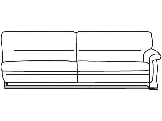 Секция трехместная с левым подлокотником Мальта бук 3Б Оранжевая (кожа)